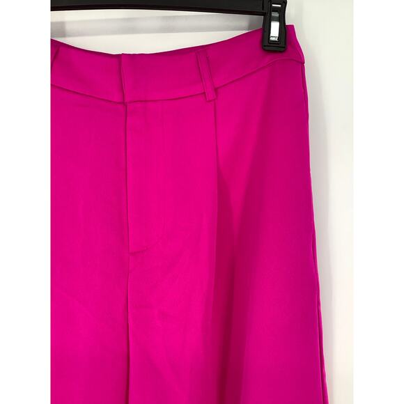 Line and Dot Women's Small Magenta Miki Pants High Rise Wide Leg Elegant L21-7 - Picture 3 of 7